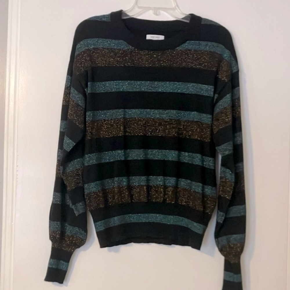 Women’s 9 West “Glitter” Striped Sweater size Medium